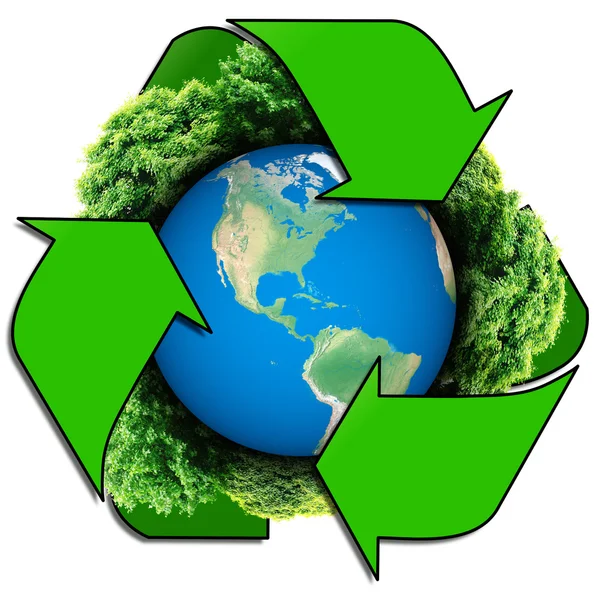 Logo de reciclaje con árbol